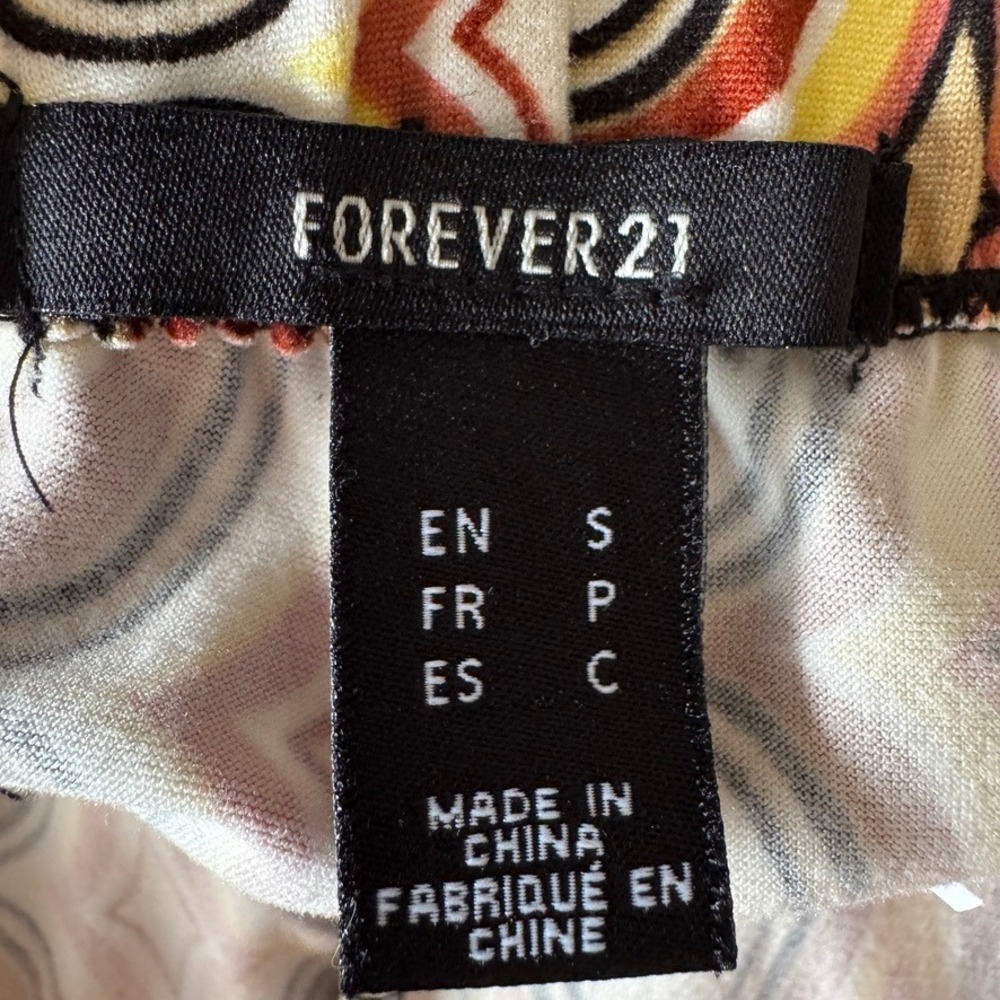 Forever 21 Retro Geometric Print Flare Leg Tassel Tie Waist Pants Multicolor S - Picture 2 of 14
